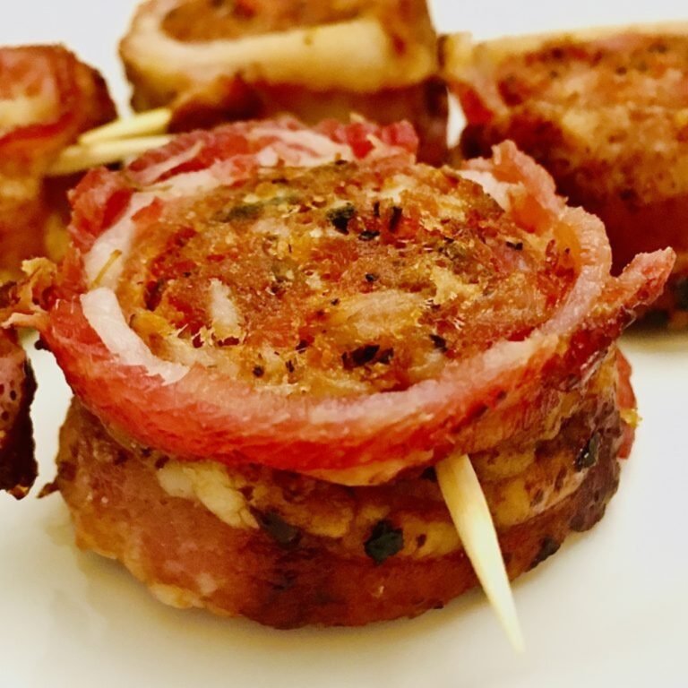 KETO BACON-WRAPPED CHORIZO