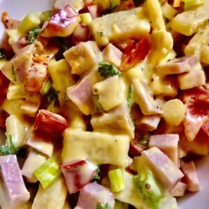 KETO LOW-CARB COLD PASTA SALAD WITH HAM