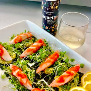 Non Alcoholic Wine Spritzers with Seafood Bites