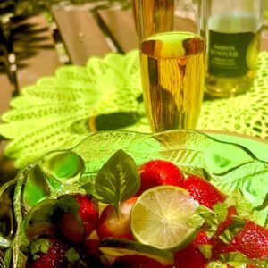 Serve strawberries with Magnotta Vinoir Sparkling Rose.