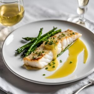 cod with non-alc wine