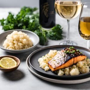 Miso Glazed Salmon with alternative for alcohol free wine