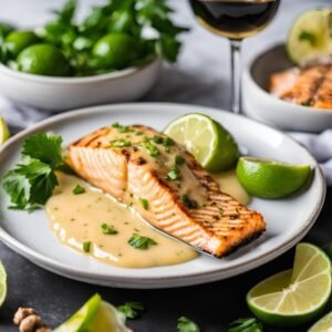 ginger lime sauce on salmon 