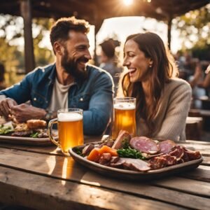 couple enjoying NA beer