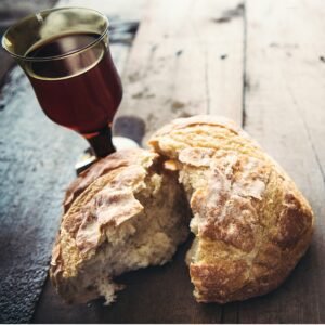 alcohol-free wine and bread