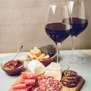 NA wine and cheese board