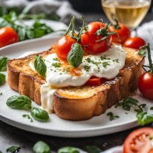 Keto french toast with non alcoholic sparklers